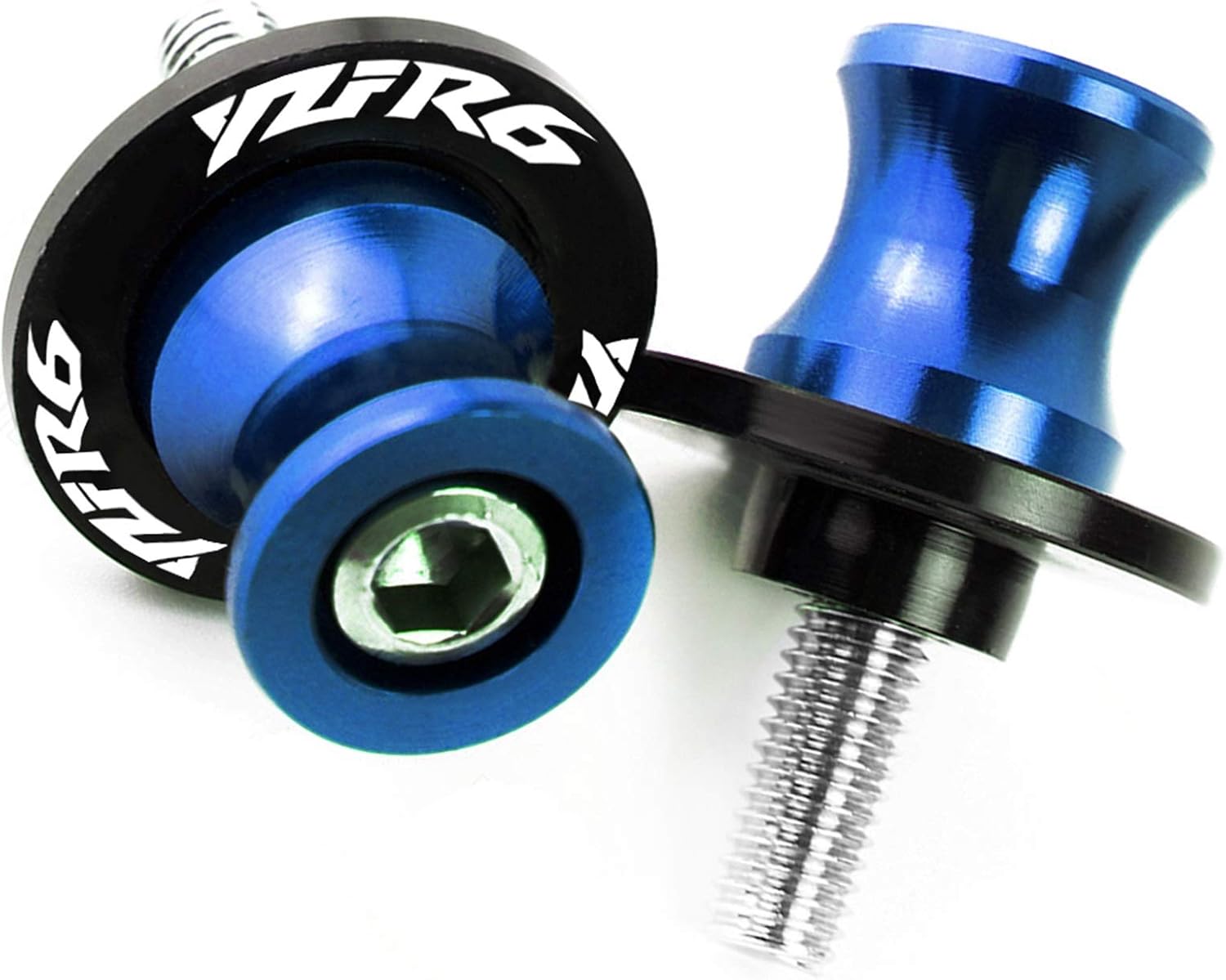 for Yamaha YZF R6 1999 2000 2001 2002 2003 2004 2005 2007-2016 2008 2009 Swingarm Sliders Spools Paddock Stand Bobbins Swing Arm Fall Protection (Color : Blue, Size : 10mm)