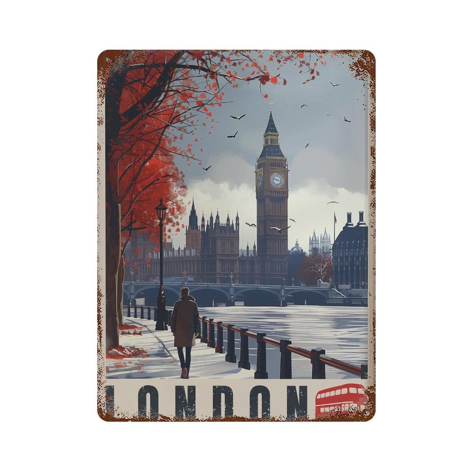 xiaoxiaoshen London Travel Big Ben England (2) Wall Decor Art Metal Tin Poster Modern Home Decor Art Home Bar Shop Decorations Vintage Sign 40x30cm