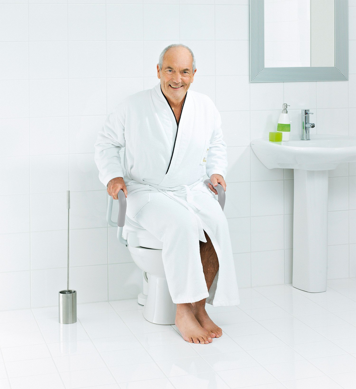 Ridder A0072001 - Alzata per WC con braccioli, colore: Bianco