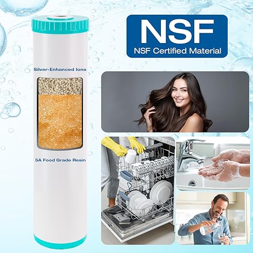 Miniatura 4 de H&G Lifestyles Filtro suavizador de agua para toda la casa de 20 x 4.5, filtro de intercambio iónico, elimina calcio y magnesio, evita la