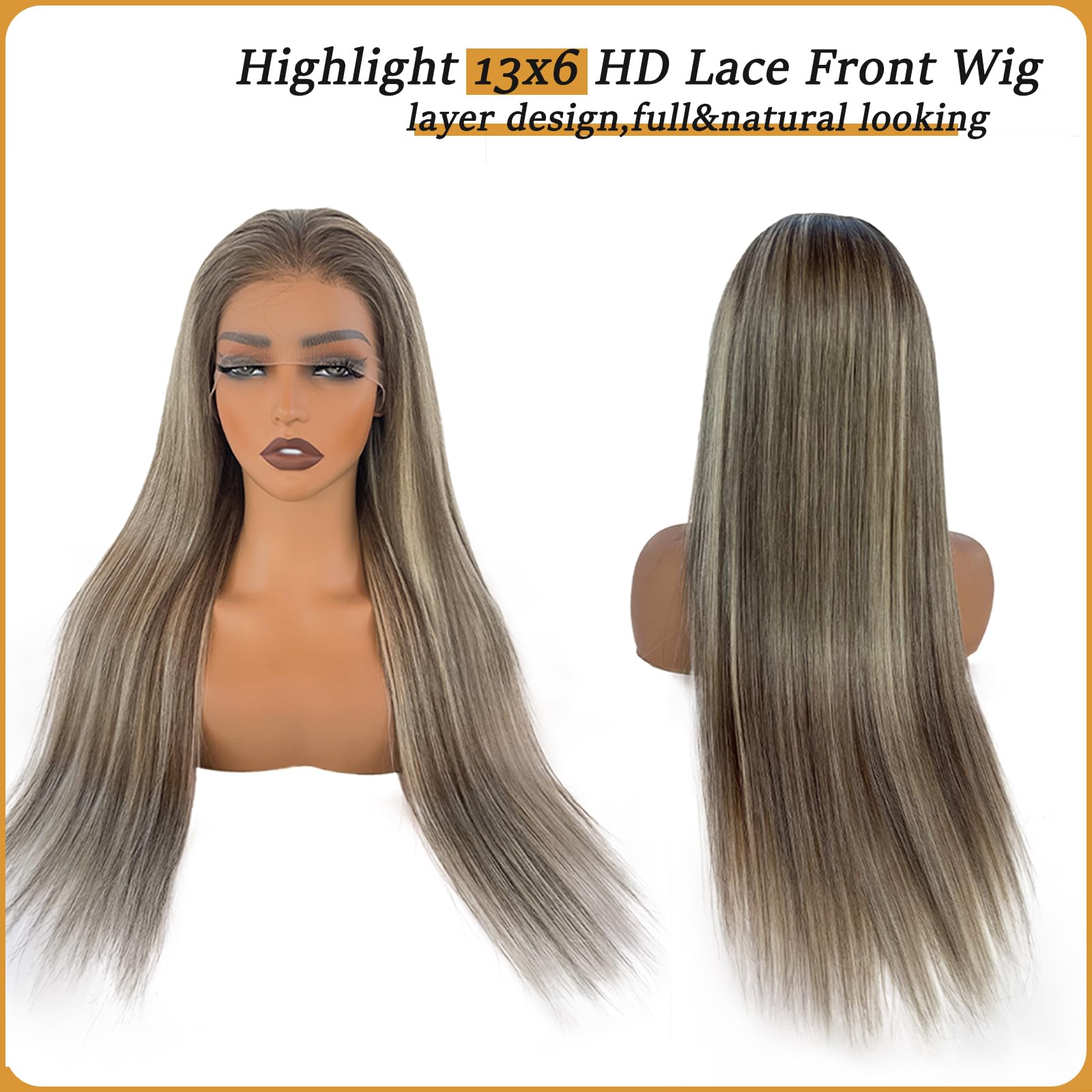 Amazon.com : Highlights Brown Human Hair Wigs for White 