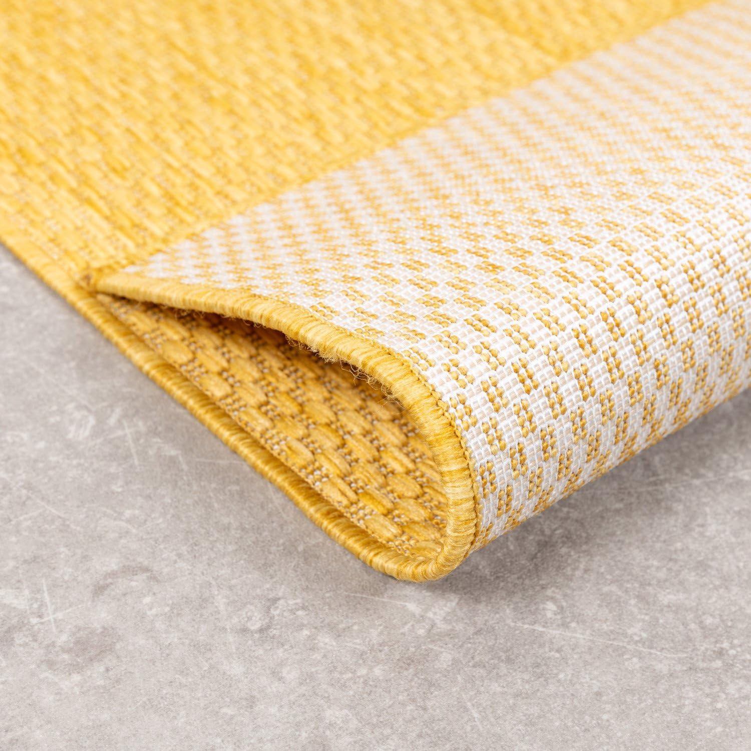 FRAAI | Home & Living Tapis d'extérieur - Costa Jaune Ocre - 120x170 cm - Tapis Exterieur Resistant Pluie - Rectangulaire - Terrasse, Jardin, Balcon