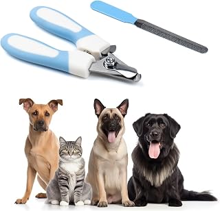 Pet Nail Clippers and Trimmers Feature a Safety Guard for Safe Professional Grooming - Heavy-Duty Design with Nail Files, Ideal for Dogs and Cats - Razor-Sharp for Precise Trimming