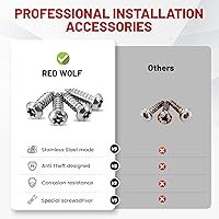 Vista 5 de RED WOLF Front License Plate Bracket Holder Frame Tag Universal for Car Truck Van SUV with 6 Screws and Wrench Kit Black Easy Mount