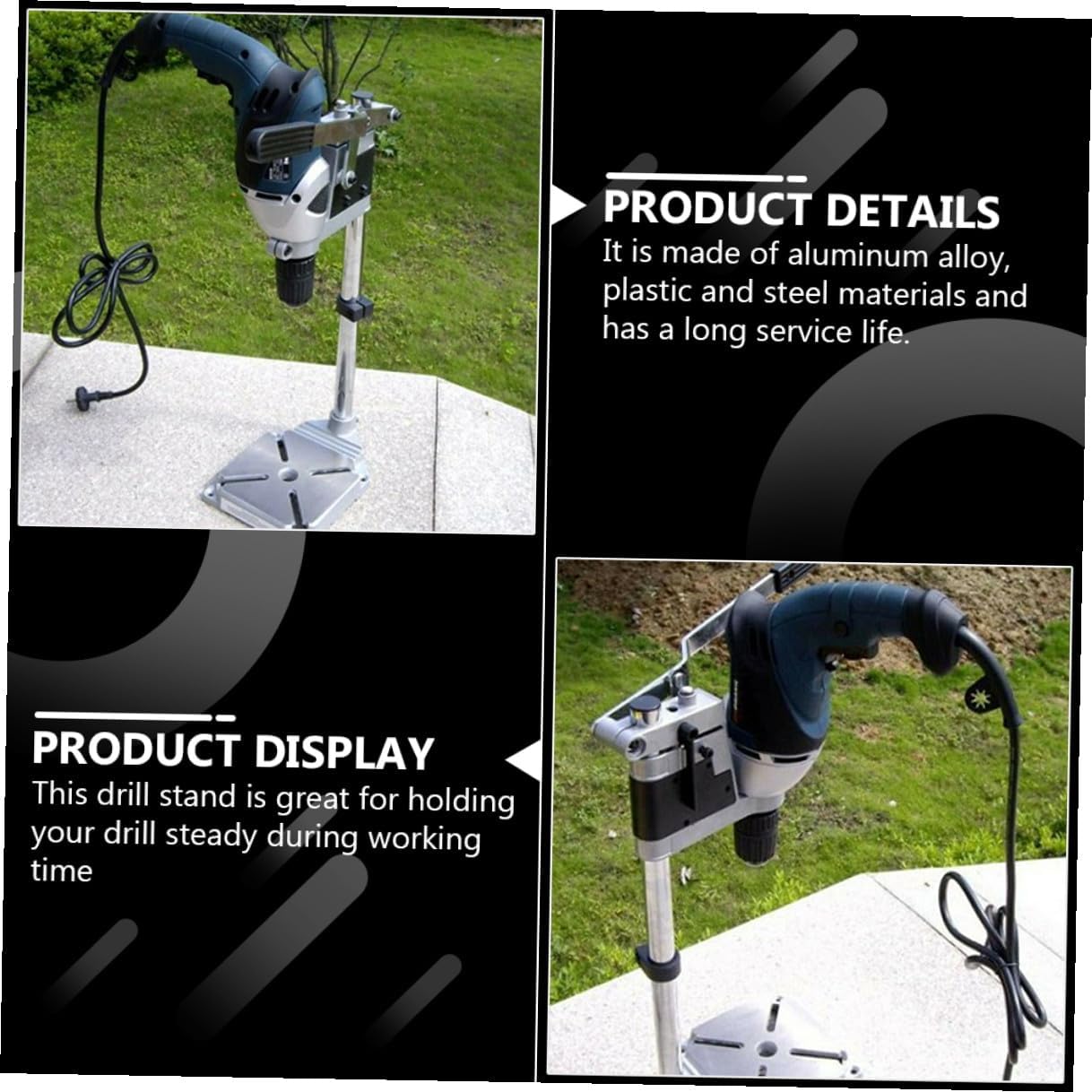 Universal Single Hole Drill Press Stand with Iron Base, Bench Clamp Rack for Hand Drill, Adjustable Table Holder Compatible with Benchtop Drilling and Workshop Use