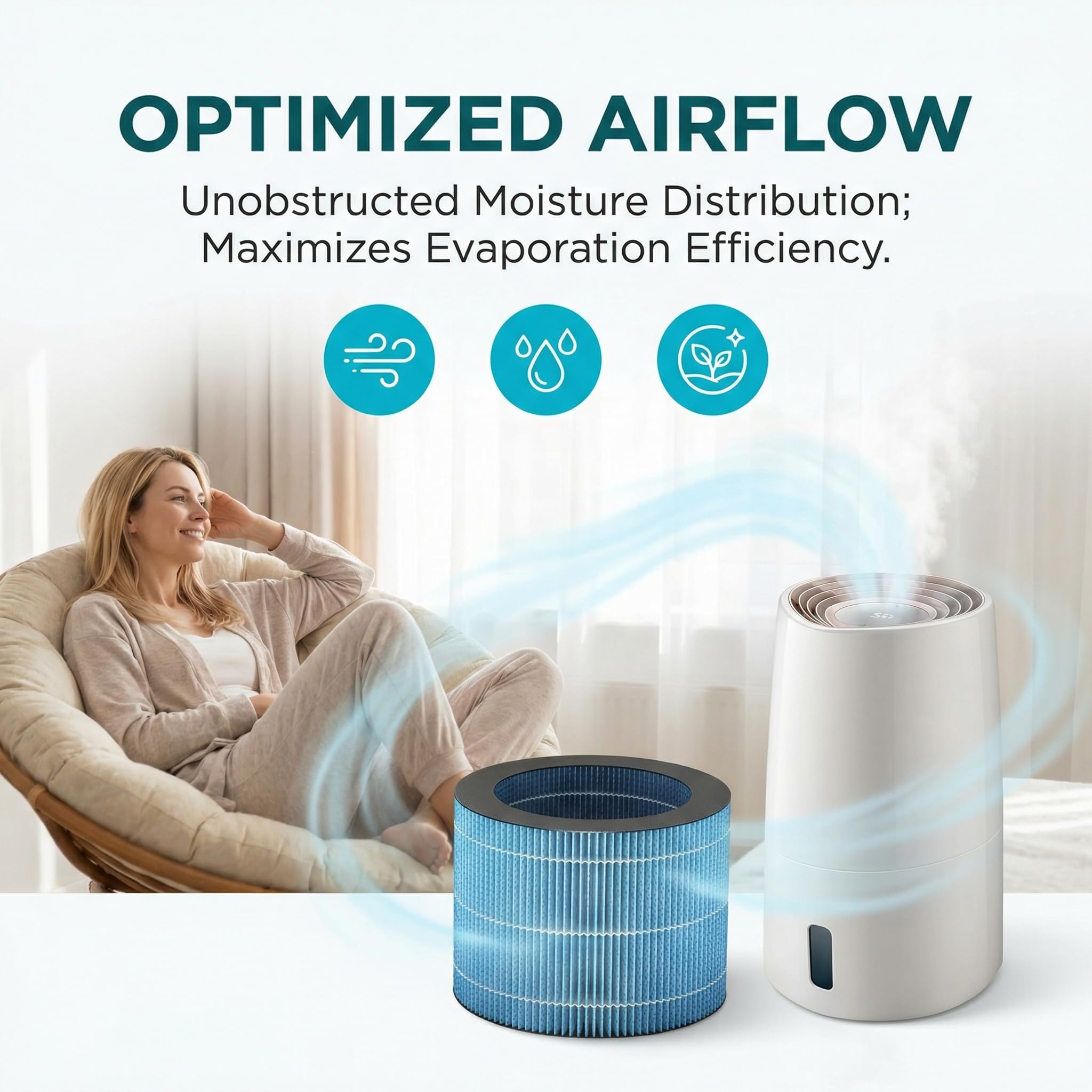 2 Pezzi Filtro di Umidificazione Compatibile con Phili-PS HU3916 HU3918 HU2716 HU2718 Filtro di Ricambio per Umidificatore FY3446/30 FYM220/30 Filtri per Umidificatore e Purificatore d'Aria