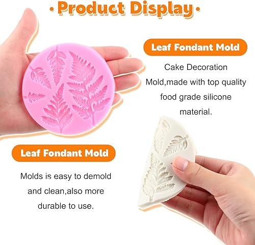 Miniatura 3 de Molde de silicona de hojas de árbol de helecho, moldes de fondant, molde de helecho para decoración de pasteles, decoración de cupcakes, caramelo de