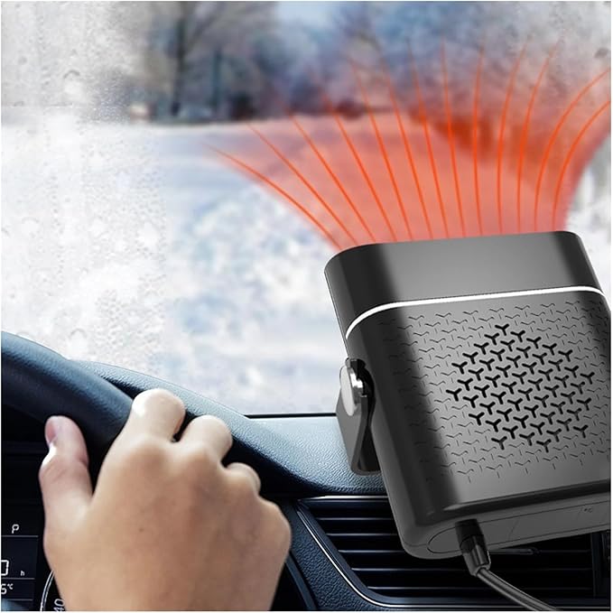 Calefactor Eléctrico Portátil para Auto 12V/24V con Rotación 360° y Función Ventilador miniatura 2