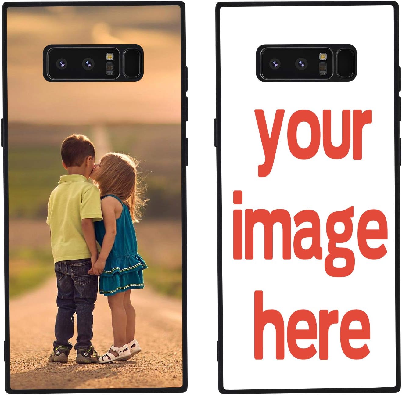 PERRKLD Custom Phone Case for Samsung Galaxy Note 8 Square Edges Protective TPU Bumper Customized Cover Add Your Own Painted Image
