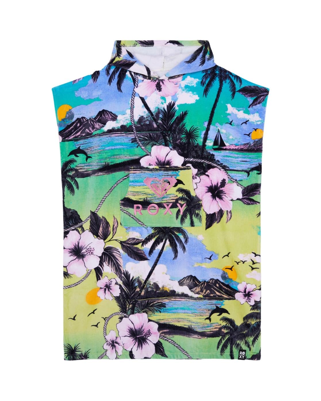 Roxy Vert Poncho Woman Stay Magical Printed