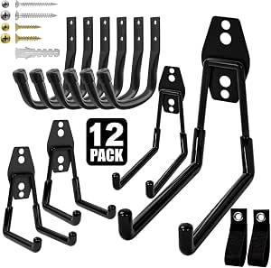 Heavy Duty Wall Garage Hooks - 12 Pack