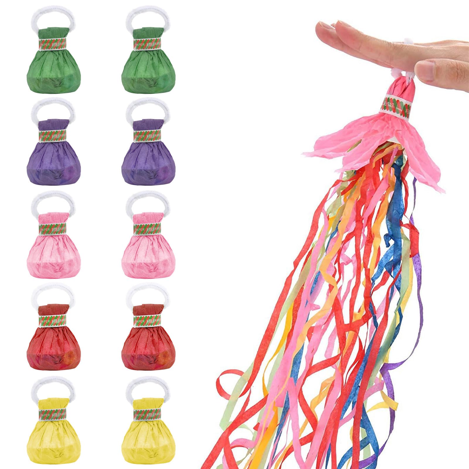 APOMOONS 10 serpentinas de fiesta para lanzar, serpentinas para lanzar fiestas, serpentinas, bombas de serpentinas, cintas artesanales, confeti popper, serpentinas para fiestas, bodas, graduaciones