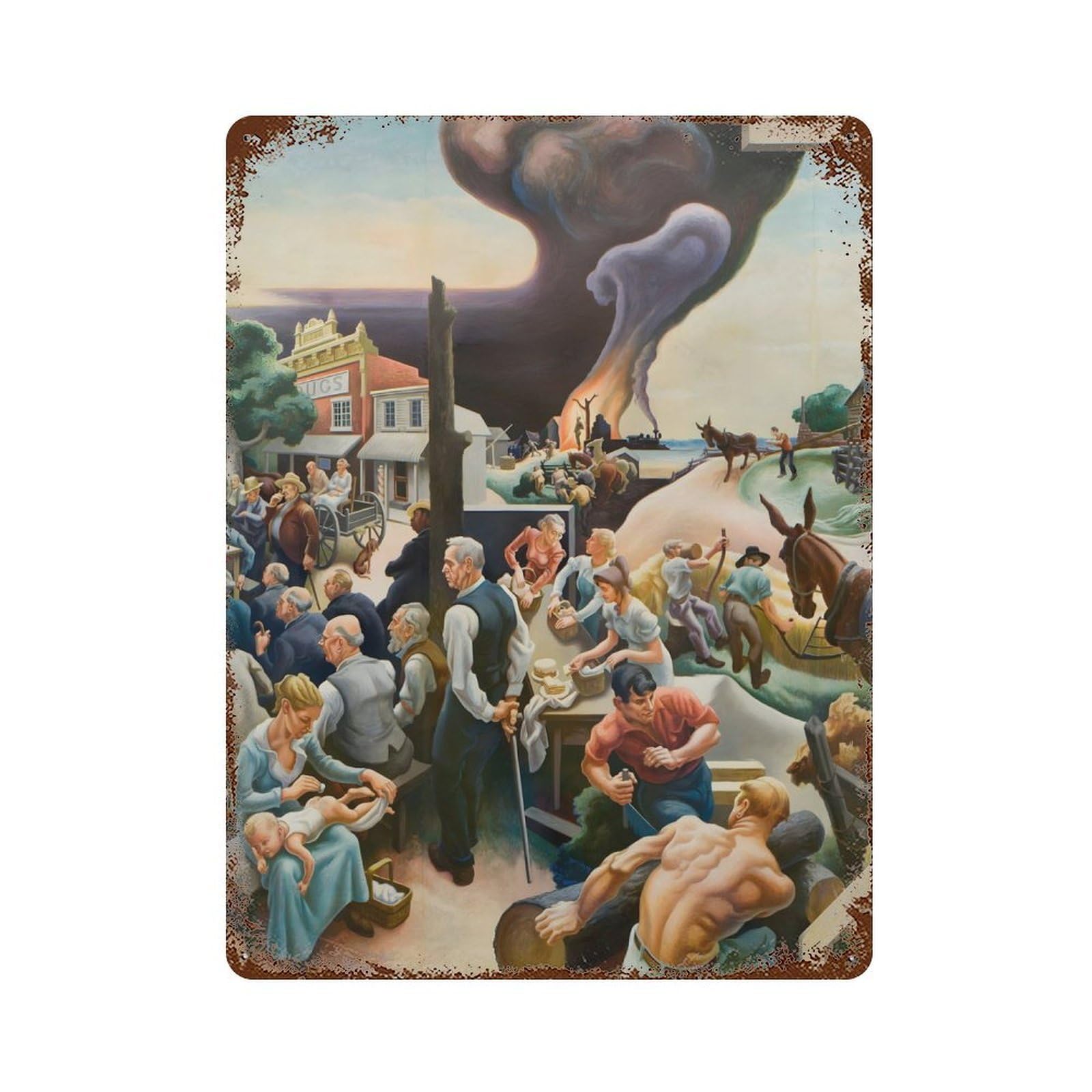 xiaoxiaoshen Thomas Hart Benton (13) Wall Decor Art Metal Tin Poster Modern Home Decor Art Home Bar Shop Decorations Vintage Sign 40x30cm