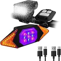Vista 1 de Luces de bicicleta delanteras y traseras recargables, MakeTheOne Super brillante bicicleta faro y luz trasera Set de intermitentes, fácil