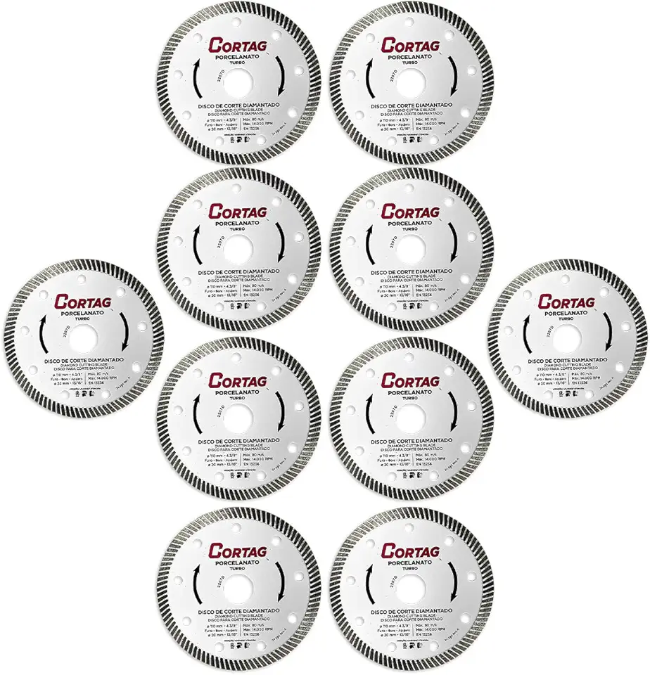 Disco Diamantado Cortag Turbo Porcelanato Para Makita Serra Mármore Piso Azulejo Profissional 110mm 60863-10 Unidades