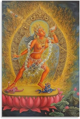 Vajrayogini Thang Ga - Póster de arte religioso, pintura en lienzo, póster de arte de pared para dormitorio, sala de estar, decoración de 08 x 12