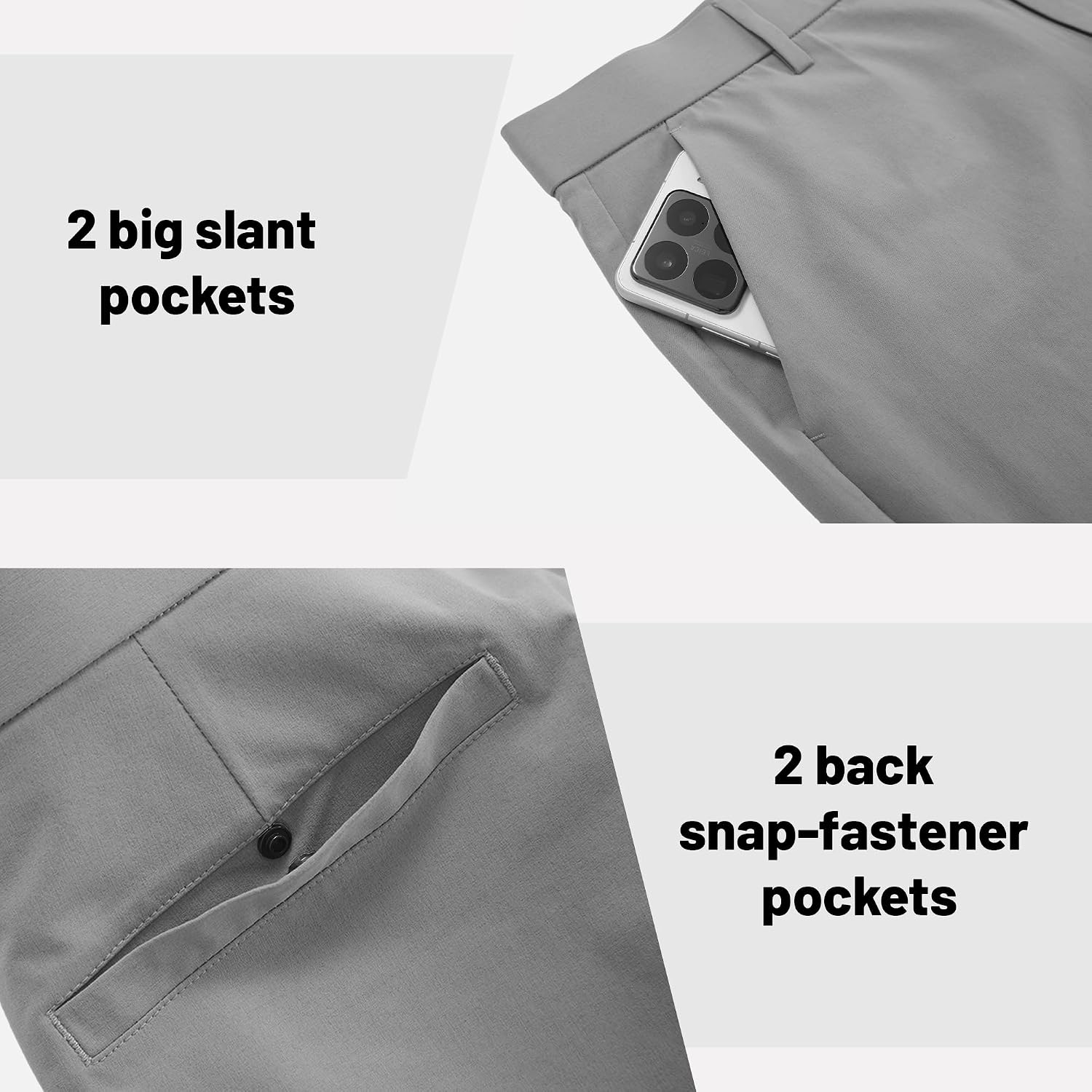 Men's 9" Golf Shorts Flat Front Expandable Waistband Stretch Quick Dry Work Dress 4 Pockets