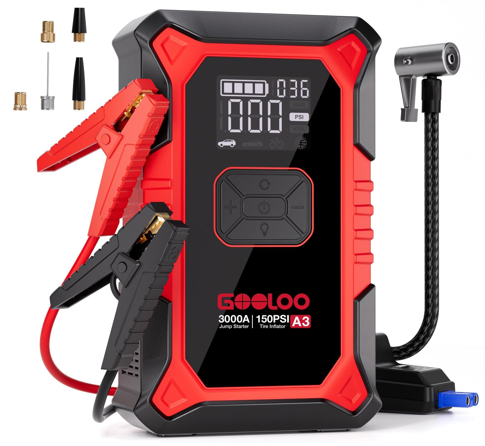 7200A Voertuig Jump Starter Met 150 PSI Luchtpomp, 12V Batterij Booster