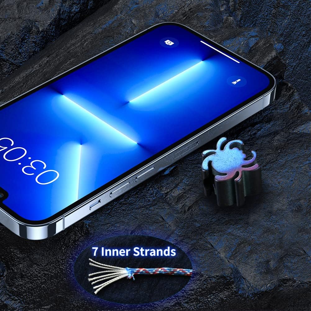 Titanium Beads Paracord Lanyards: TC4 EDC Lanyard Bead for Knives, CNC Metal Spider Shape Knife Lanyard Beads for Keychain, DIY Lanyard Bead with Parachute Cord - Image 5