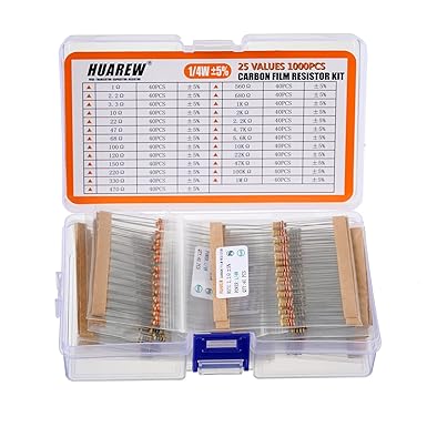 Kit 1000 Resistori Carbonio 1/4W - 25 Valori Diversi Da 1Ω A 1MΩ Per Progetti Elettronici - Foto 4