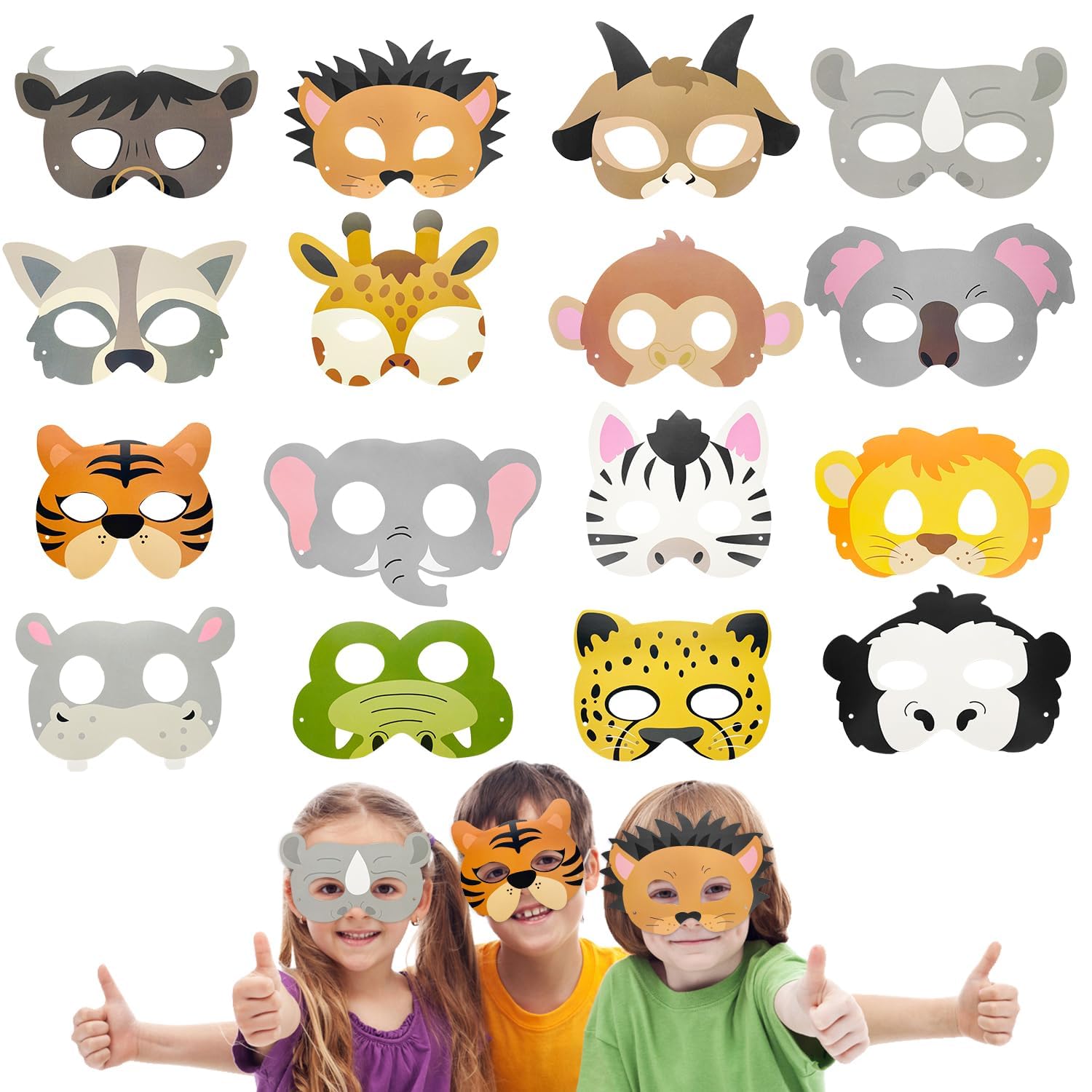 Máscaras de Animales Safari para Niños - Decoración de Fiesta Máscaras de Animales Safari para Niños - Decoración de Fiesta