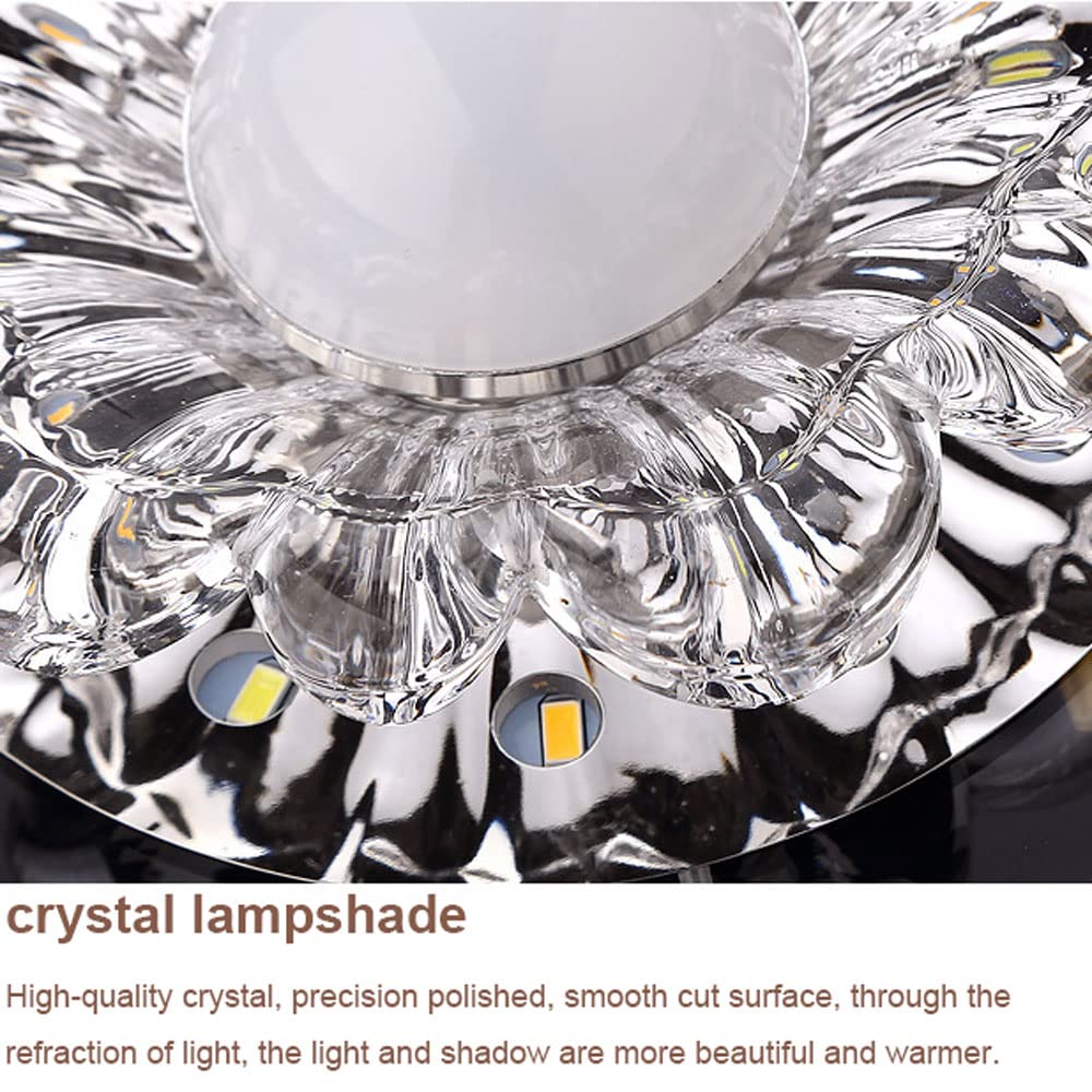 4 Pezzi di Cristallo da Incasso da Incasso Illuminazione A LED per Lampada D'ingresso, Luce A Disco A LED Senza Canless, Lampade A Forma di Fiori A Scomparsa