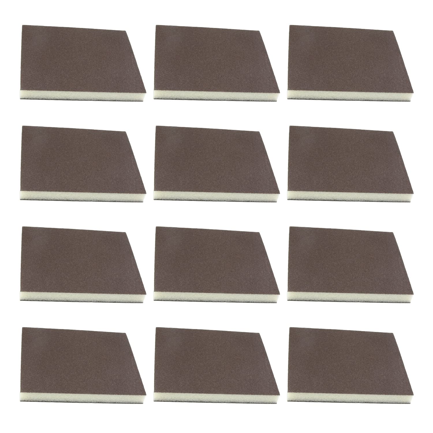 Auniwaig 12PCS Sanding Sponge Sanding Blocks,4.72inch Double Sided Abrasive Sponge, Reusable and Washable Sand Sponge Gray 100-Grits Medium Grit Sand Block Pad for Kitchen Metal Drywall Wood