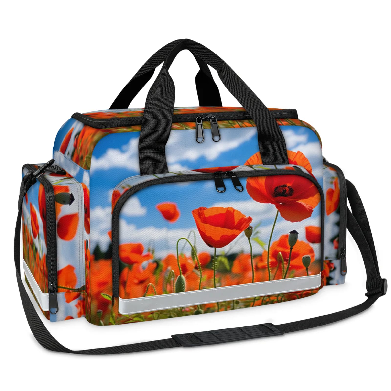 GzLeyigou First Aid Bags Empty, Lovely Florals Emergency Bag First Aid Kit Multiple Compartment Kit Carrier On Call Trauma Bag For Paramedics Emergency Medical Supplies Kit