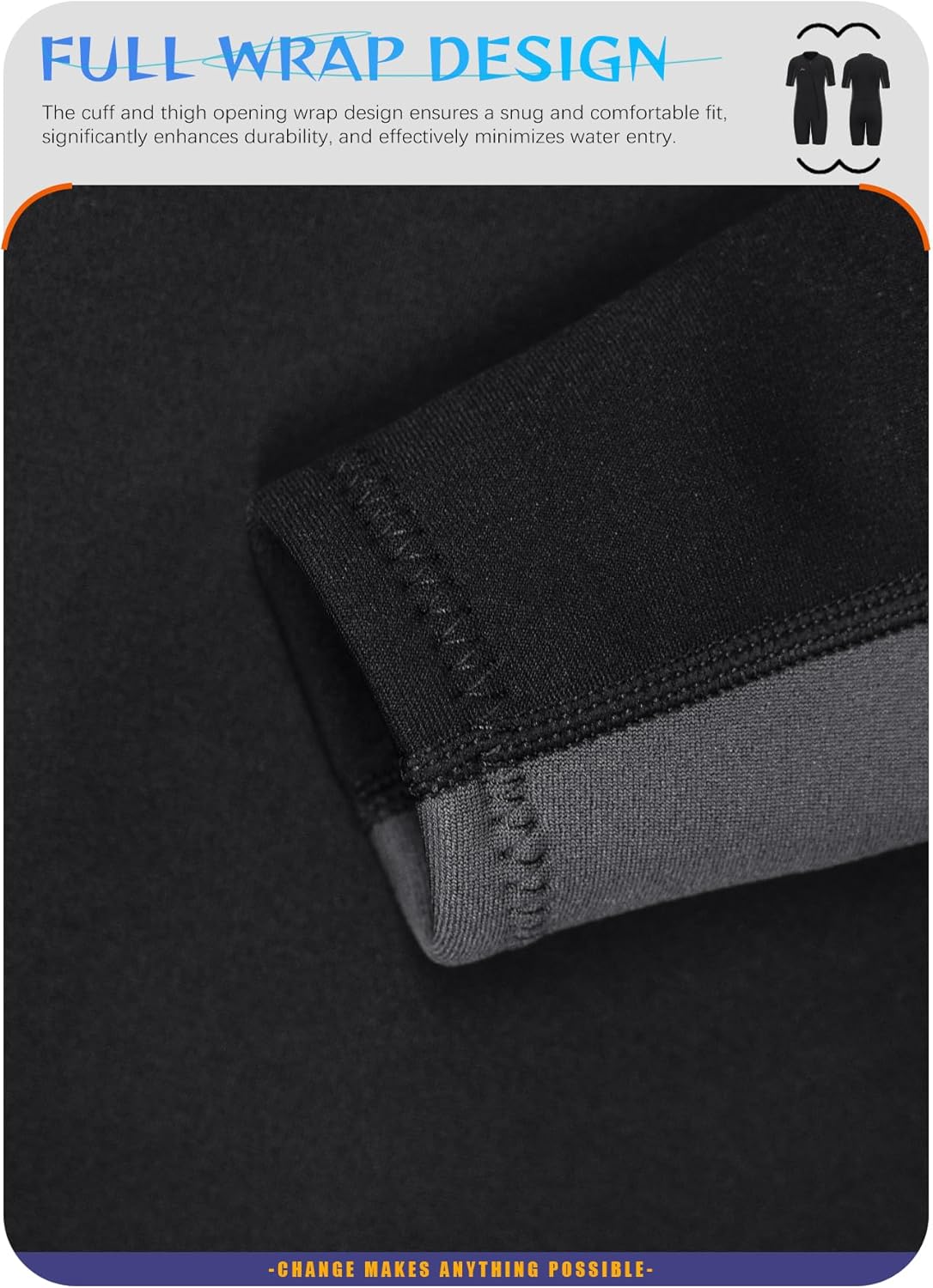 Hevto Kids Wetsuit for Boys Girls Toddler Youth 3/2mm Neoprene Shorty Full Wet Suits Front Zip in Cold Water for Swimming - Image 6