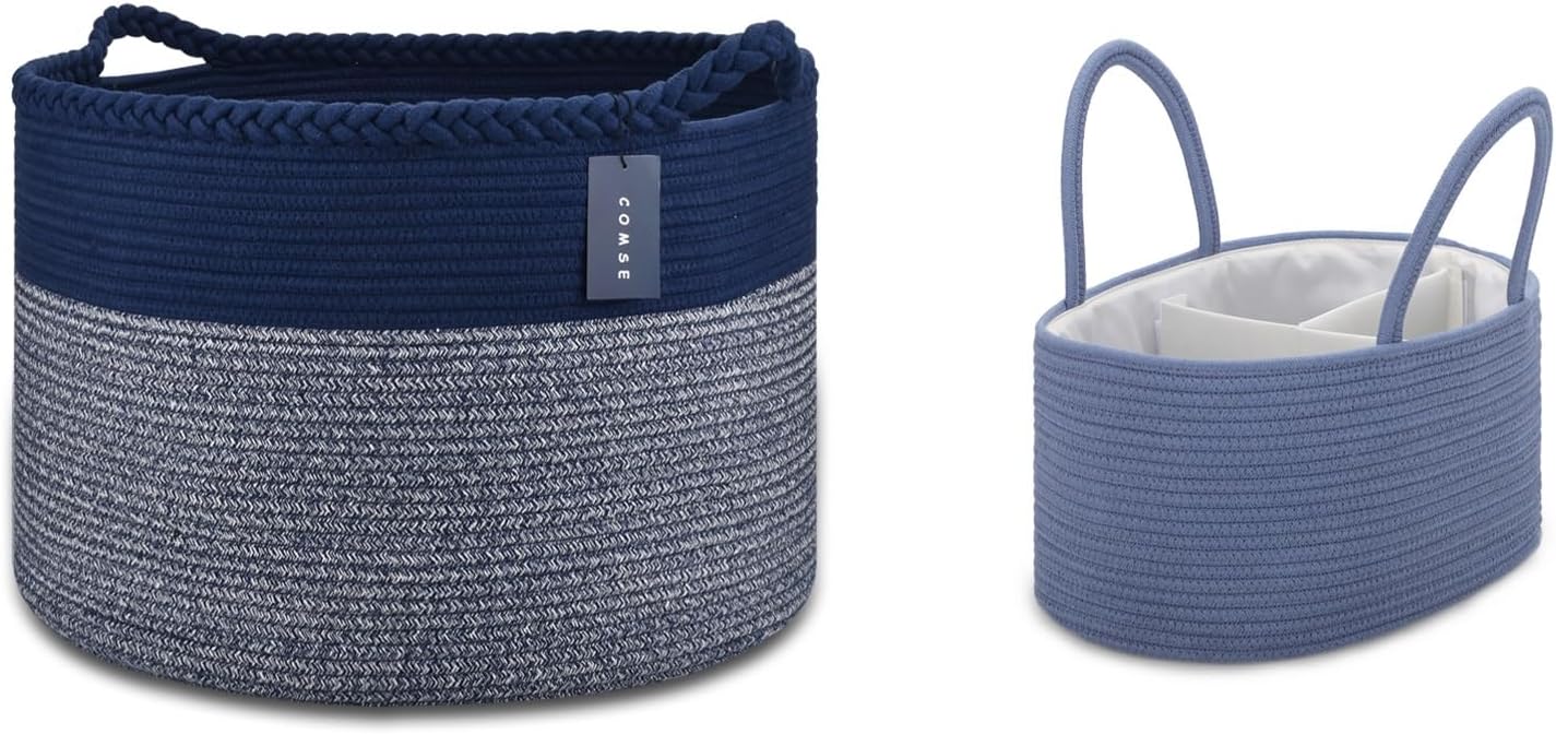 COMSE Large Laundry Basket and Large Baby Diaper Caddy