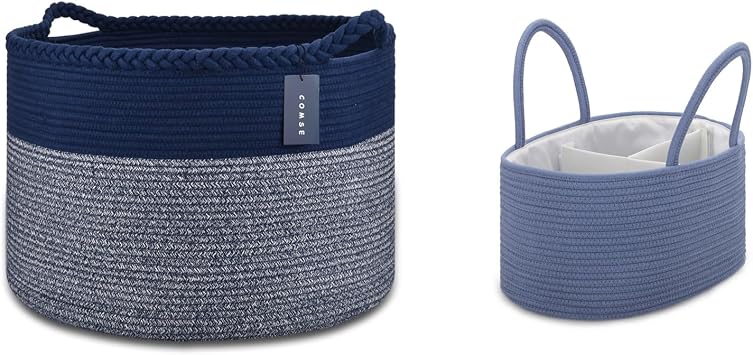 COMSE Large Laundry Basket and Large Baby Diaper Caddy