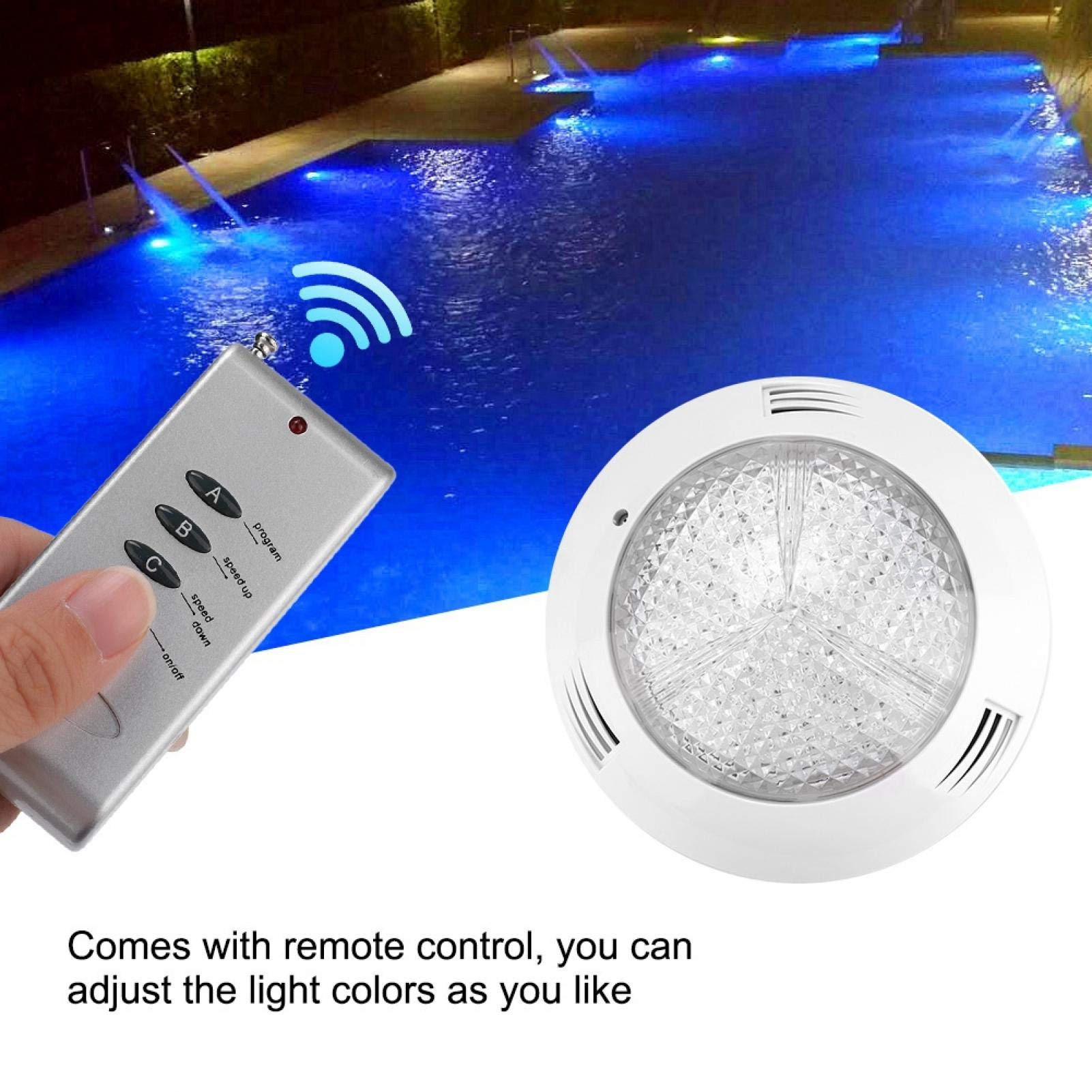 Luce Subacquea a LED Ac12v 35w 360led RGB Lampada Subacquea Multicolore con Luce per Piscina Impermeabile con Telecomando Uitable per l'utilizzo in laghetto con Pesci Fontana Rockery