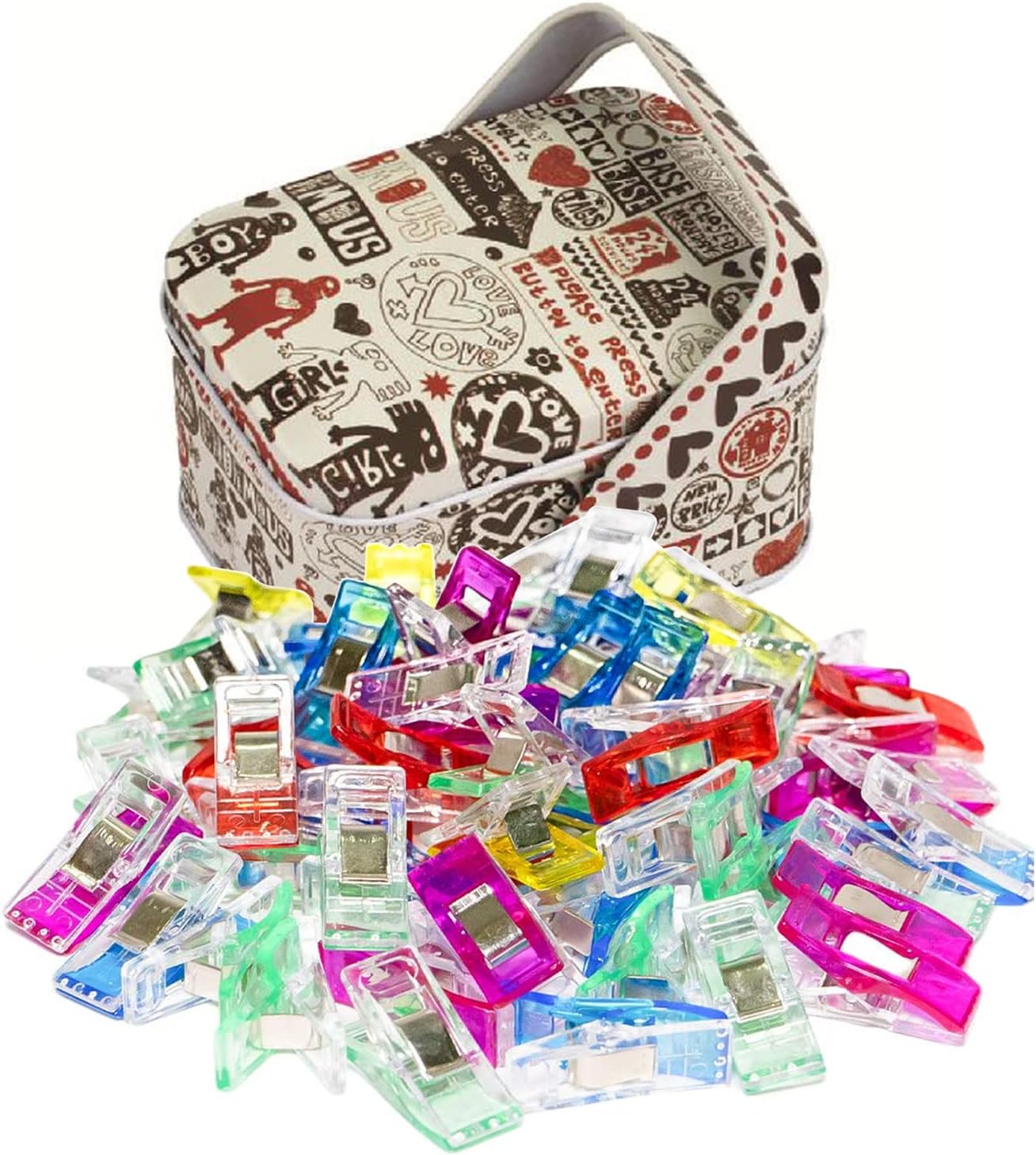 100PCS Multipurpose Sewing Clips,Multicolored Quilting Fabric Clips