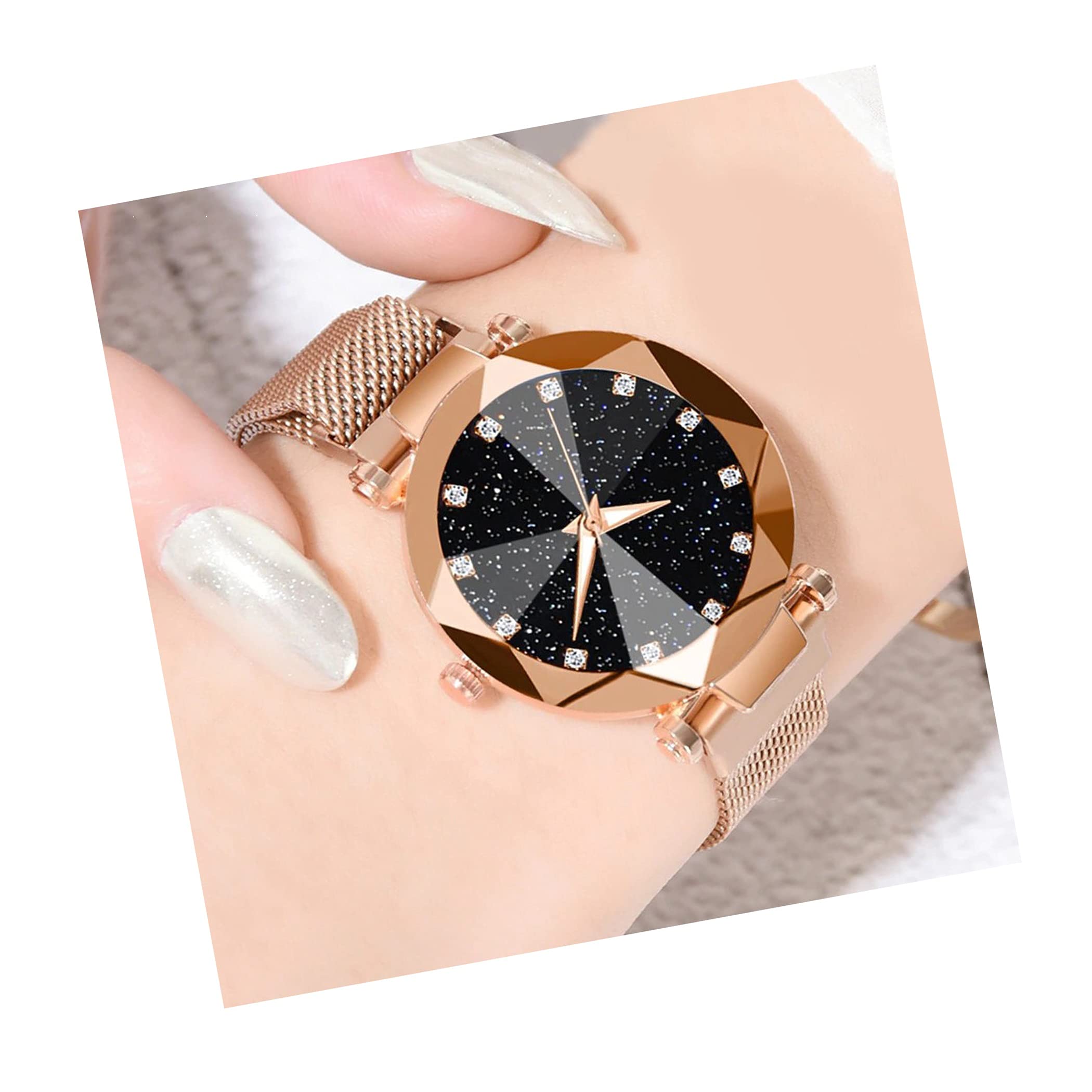 FROZIL Analogue Plain Black Dial Coper Magnet Belt Stainless Steel Watch For Women And Girls (B09HC51G69) Amazon Price History, Amazon Price Tracker
