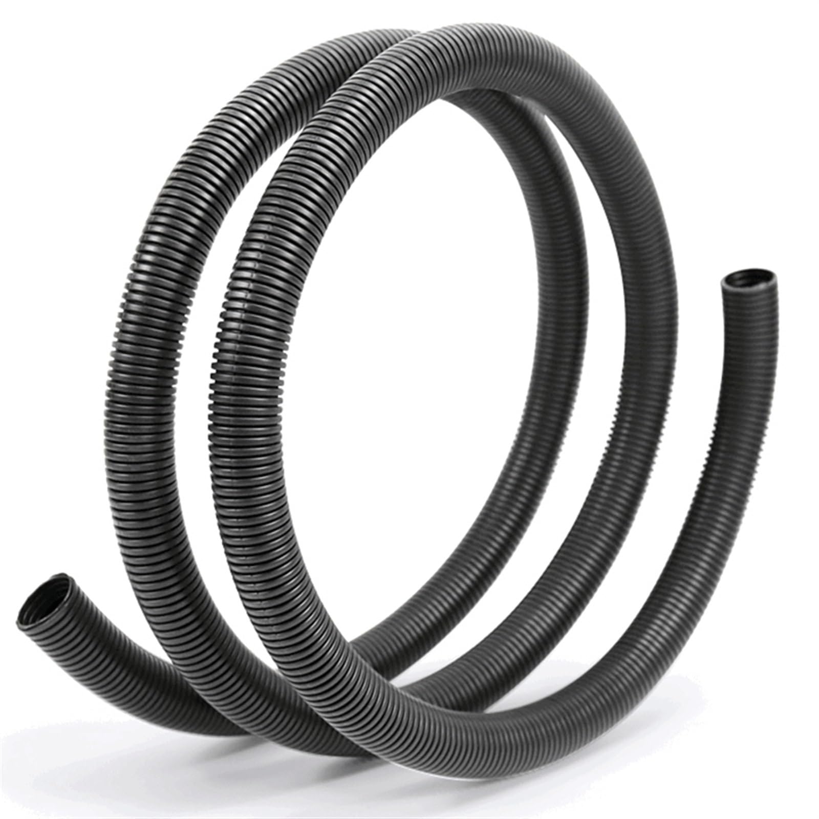 Chiusura del tubo corrugato in plastica nera PP, isolamento del cablaggio, guaina protettiva, filettatura della linea del cavo, tubo flessibile curva(OD15.8mm x 50meter)