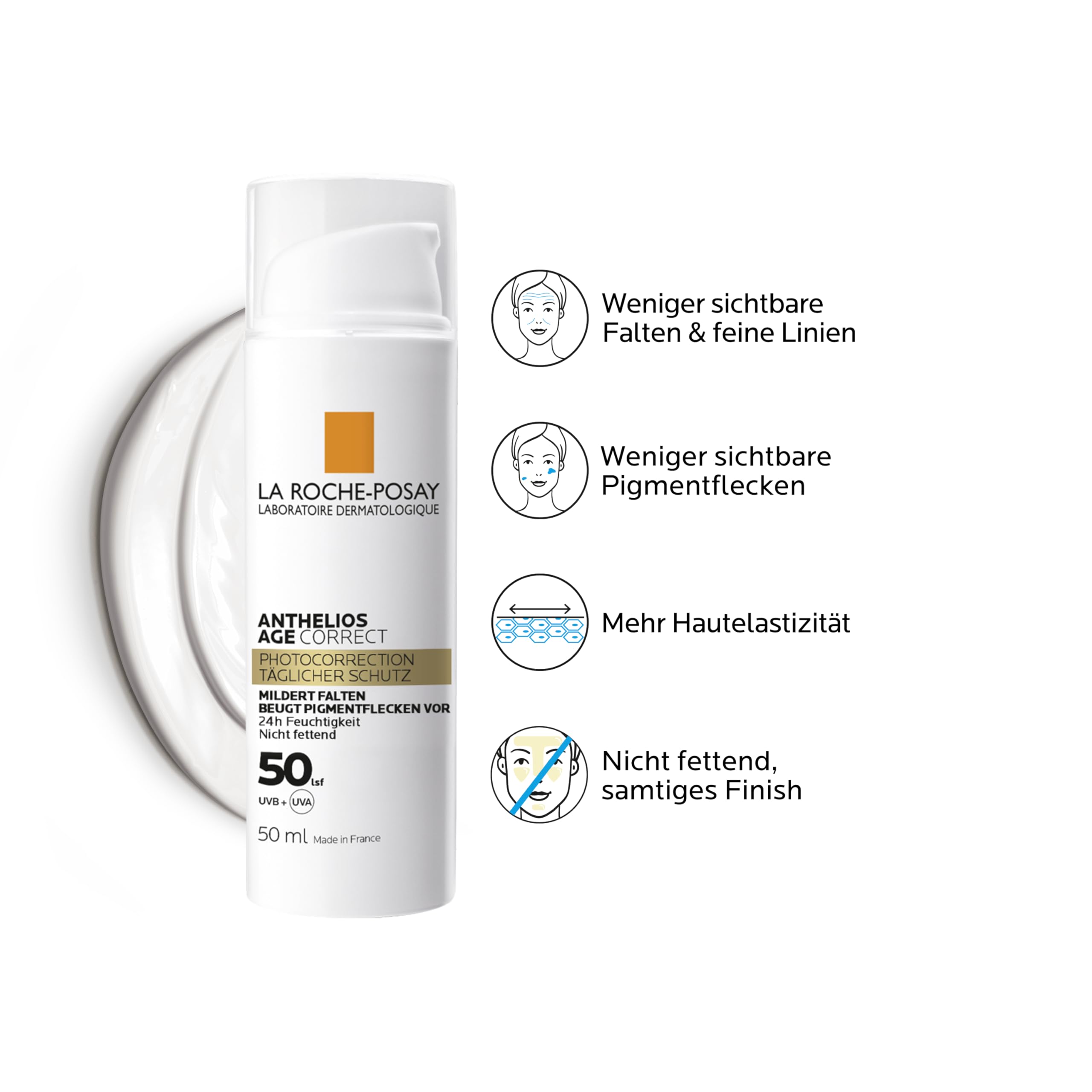 La Roche Posay Anthelios Age Correct, Feuchtigkeitsspendende Anti-Age Tagescreme mit LSF50 für re... Ansicht 3