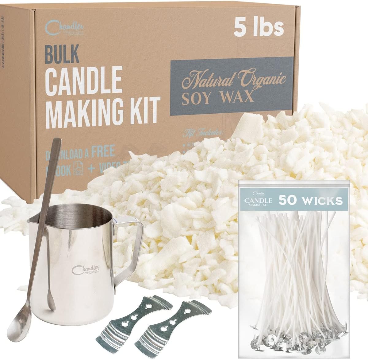 DIY Candle Making kit - 5lb Bulk Organic Soy Candle Wax Candle Making Supplies for Adults, Beginners, and Kids : Everything Else