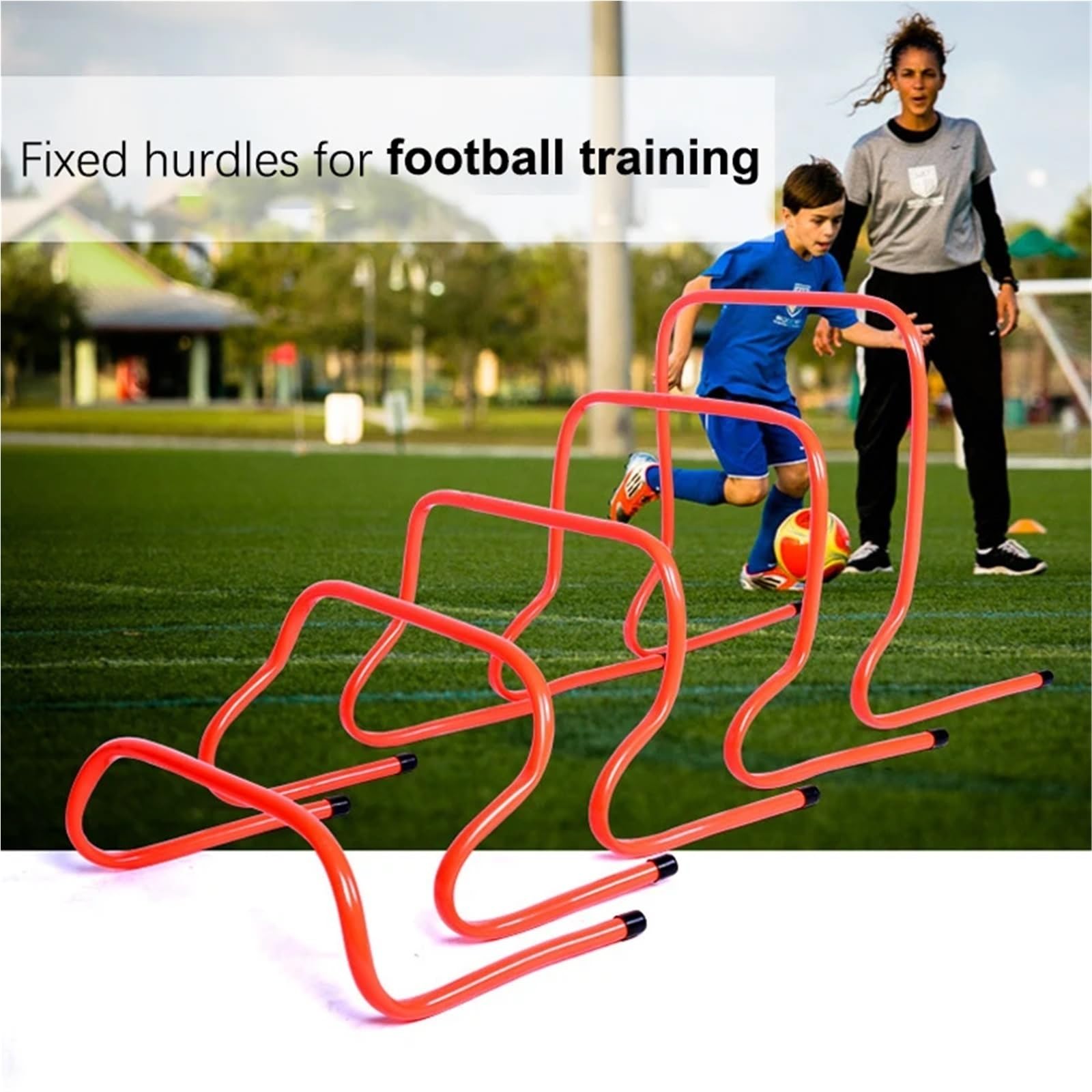 Marco de Valla doblada PVC 1/4 Piezas, Pista obstáculos, Equipo Entrenamiento fútbol for niños para Adultos