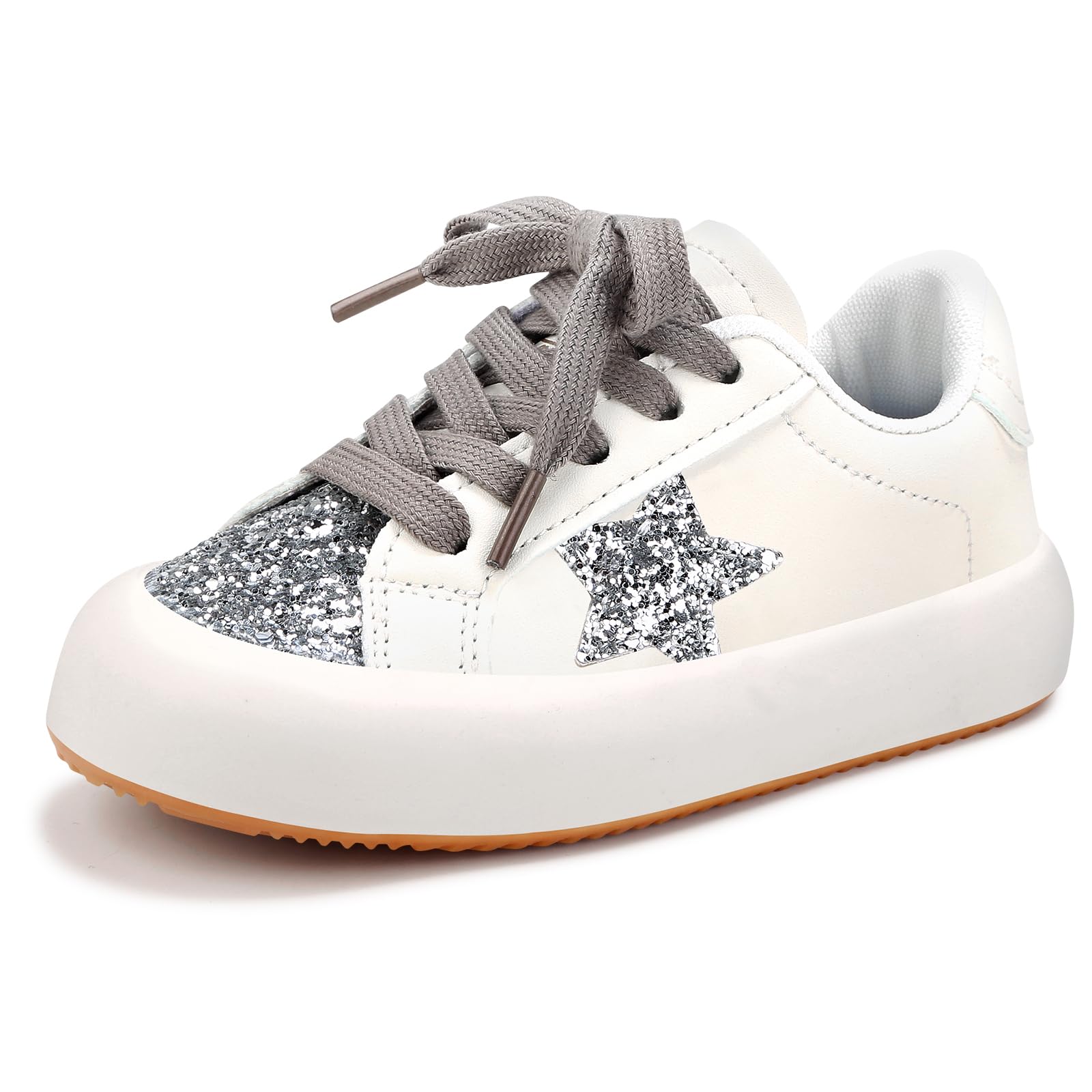 Qimaoo Girls Sneakers Glitter Tennis Shoes Lightweight Non-Slip Running Walking Shoes for Toddler/Little Kid/Big Kid
