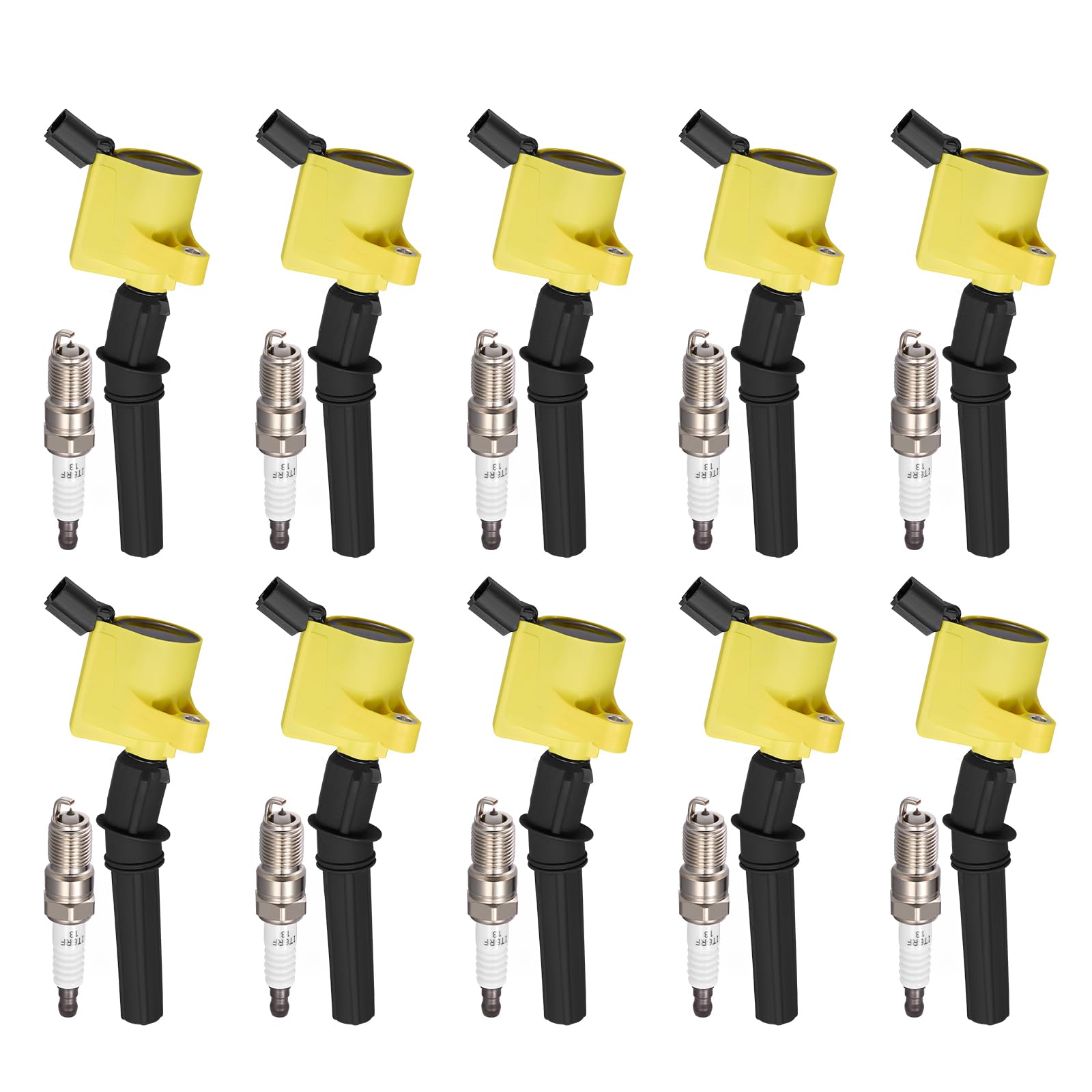 10 Ignition Coils+ 10 Spark Plugs DG508/SP479 for Ford F-150/Lincoln
