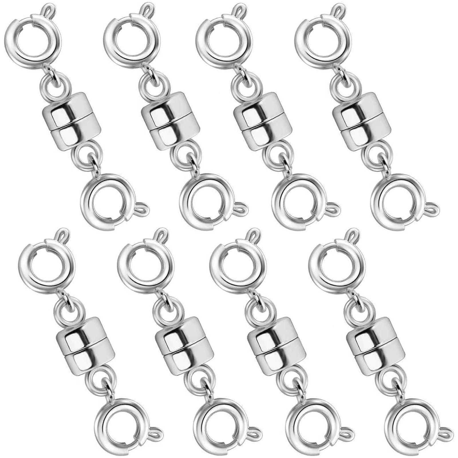 Yuiturt Magnetic Necklace Clasps, 8-Pack Cylinder Magnet Clasps