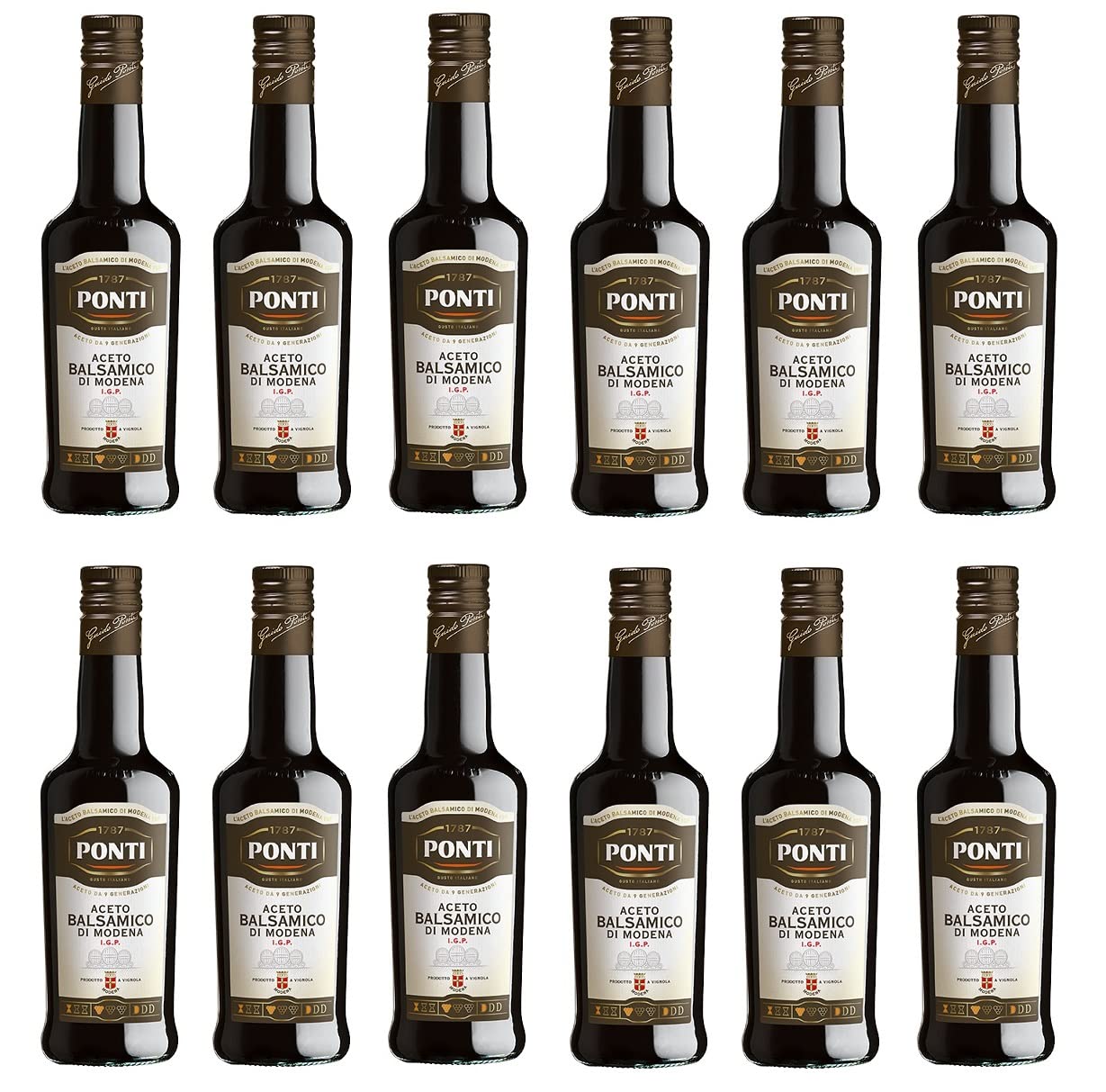 12x Ponti Aceto Balsamico Di Modena 500 ml Balsamico-Essig aus Modena