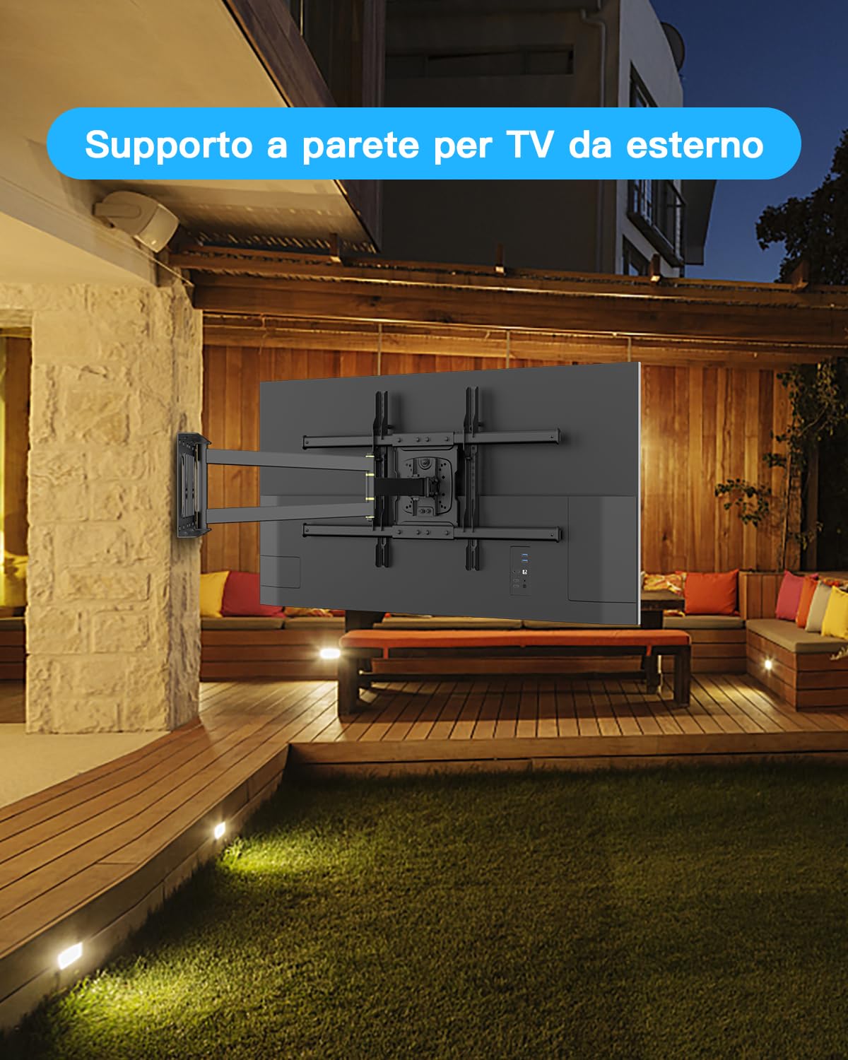 Supporto da Parete per TV Girevole Inclinabile Estensibile, Staffa TV Braccio Extra Lungo 650mm, Braccio TVs ad Angolo per Televisore da 32-70 Pollici fino a 35kg, Max VESA 600x400mm