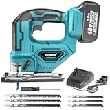 JigSaw Compatible With Makita 18V&comma; Brushless Cordless jigsaw tool with Variable Speed LED Light&comma; ±45° Bevel Cuts 3-Position Orbital Action for Cutting &lpar;With 5Ah Battery & Charger Station Kit&rpar;