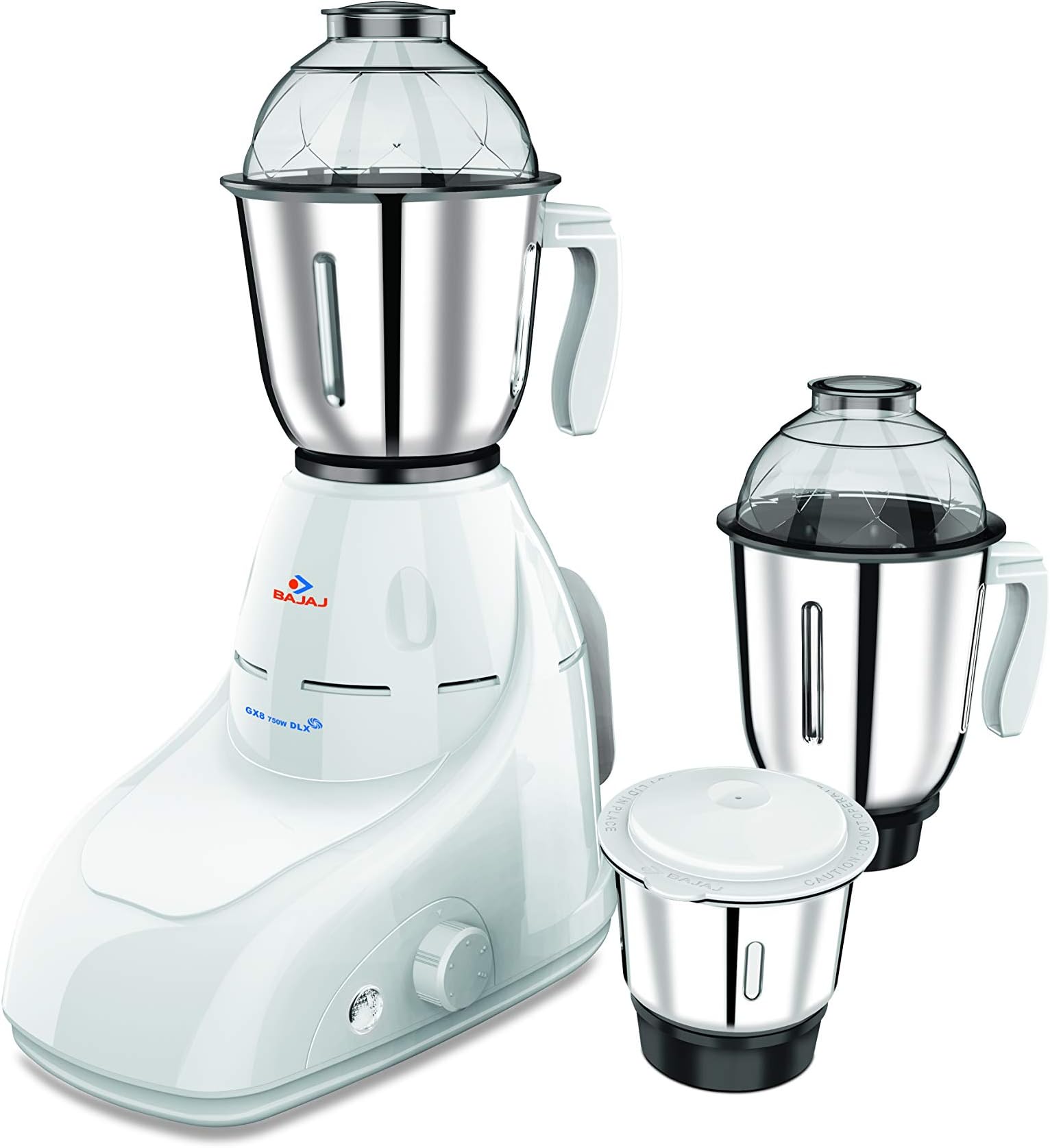 Bajaj Plastic GX 8 750 DLX 750W Mixer Grinder with 3 Jars, White