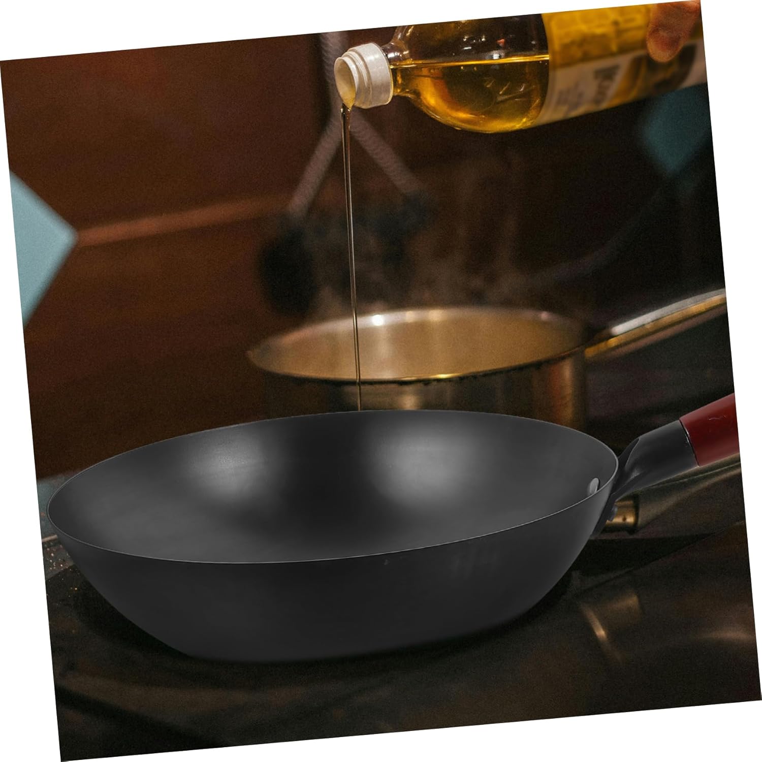 Zerodeko Nonstick Wok Uncoated Bottom Cooking Pot for Easy Stir Frying Kitchen Essential for Home and Restaurants