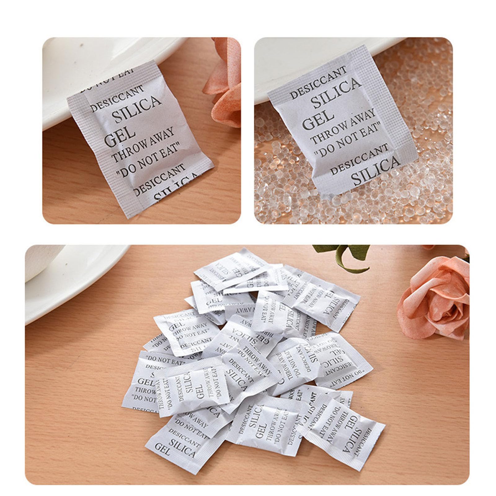 Silikagel-Trockenmittelbeutel 10er Pack Luftentfeuchter für Elektronik Schmuck Bücher Präzisionsinstrumente Feuchtigkeitsabsorber wiederverwendbar (White, 4.5cm)