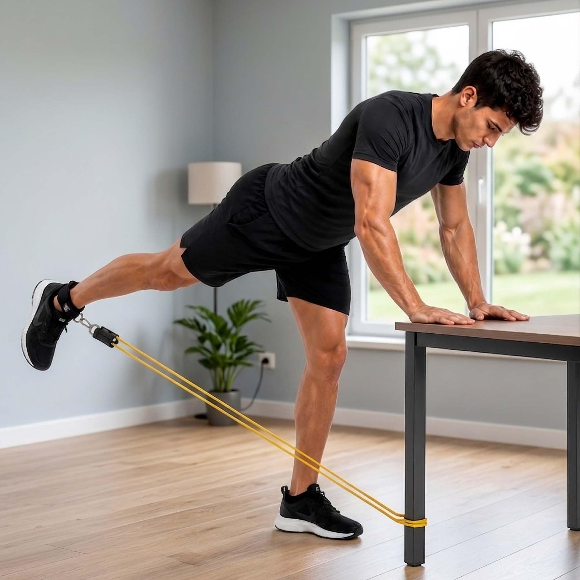 Kit Allenamento Smart Pro con Barra Modulare e 5 Elastici Fitness in TPR (5-25 kg), Set Bande Elastiche di Resistenza con Maniglie, Cavigliere e Ancoraggio Porta, Sacca Inclusa