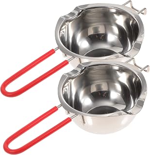 CRILSTYLEO Olla para Derretir De Acero Inoxidable De 2 Piezas Fácil De Usar para Chocolate Mantequilla Queso Mango Ergonómico Color Aleatorio