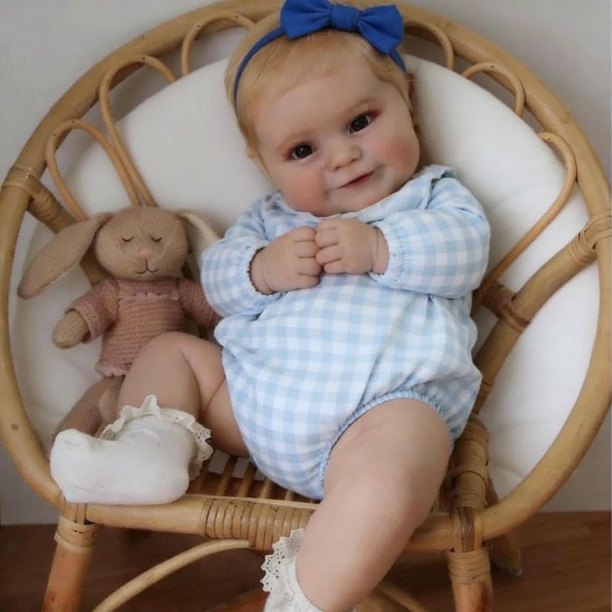 RXDOLL 50CM Reborn Baby Mädchen Vollvinyl, Reborn Baby Vollsilikon Lebensecht, Lebensechte Babypuppen, Puppe Wie Echtes Babys, Reborn Puppen Lebensecht Mit Zubehör